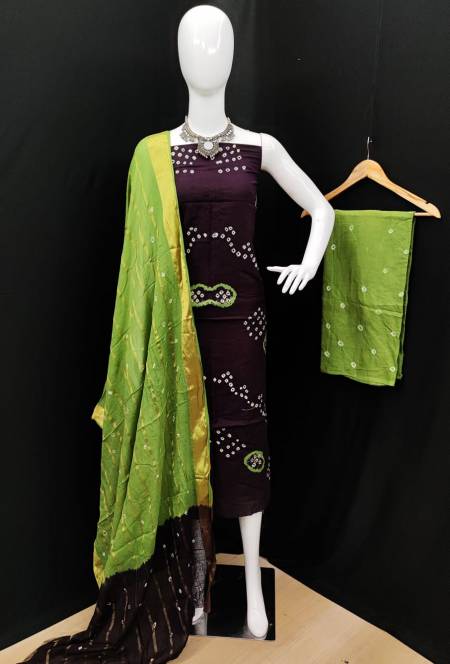 Kgm Printed Bandhani Cotton Dress Material Catalog